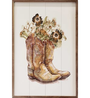 Brown Boots With Flowers